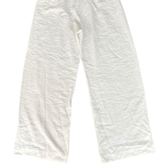 Nonchalant Label Fabi Pleated Front High Rise Wide Leg Pants White Size XL NEW - Picture 8 of 15